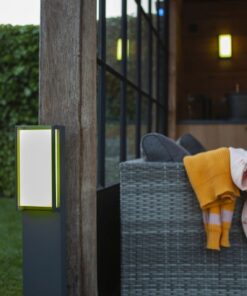 Lutec Qubo Κολωνάκι Κήπου Led Bollard Απομακρυσμένο έλεγχο Connect Σκούρο Γκρι LED 1200lm 2700-6500K&RGB IP54 – 7193003118