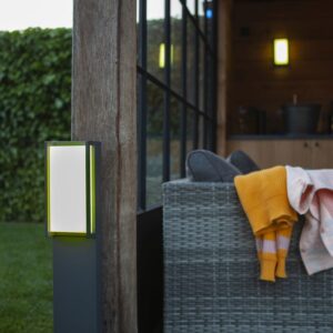 Lutec Qubo Κολωνάκι Κήπου Led Bollard Απομακρυσμένο έλεγχο Connect Σκούρο Γκρι LED 1200lm 2700-6500K&RGB IP54 – 7193003118