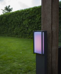 Lutec Qubo Κολωνάκι Κήπου Led Bollard Απομακρυσμένο έλεγχο Connect Σκούρο Γκρι LED 1200lm 2700-6500K&RGB IP54 – 7193003118