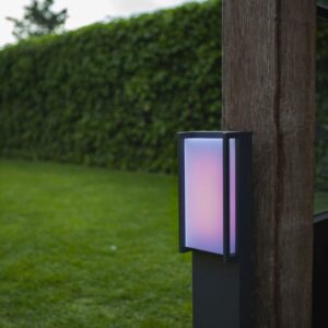 Lutec Qubo Κολωνάκι Κήπου Led Bollard Απομακρυσμένο έλεγχο Connect Σκούρο Γκρι LED 1200lm 2700-6500K&RGB IP54 – 7193003118