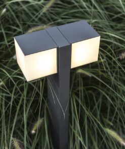 Lutec Cuba Κολωνάκι Κήπου Post Σκούρο Γκρι Περιστρεφόμενο LED 1000lm 3000K IP54 – 7193801118