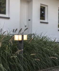 Lutec Cuba Κολωνάκι Κήπου Post Σκούρο Γκρι Περιστρεφόμενο LED 1000lm 3000K IP54 – 7193801118