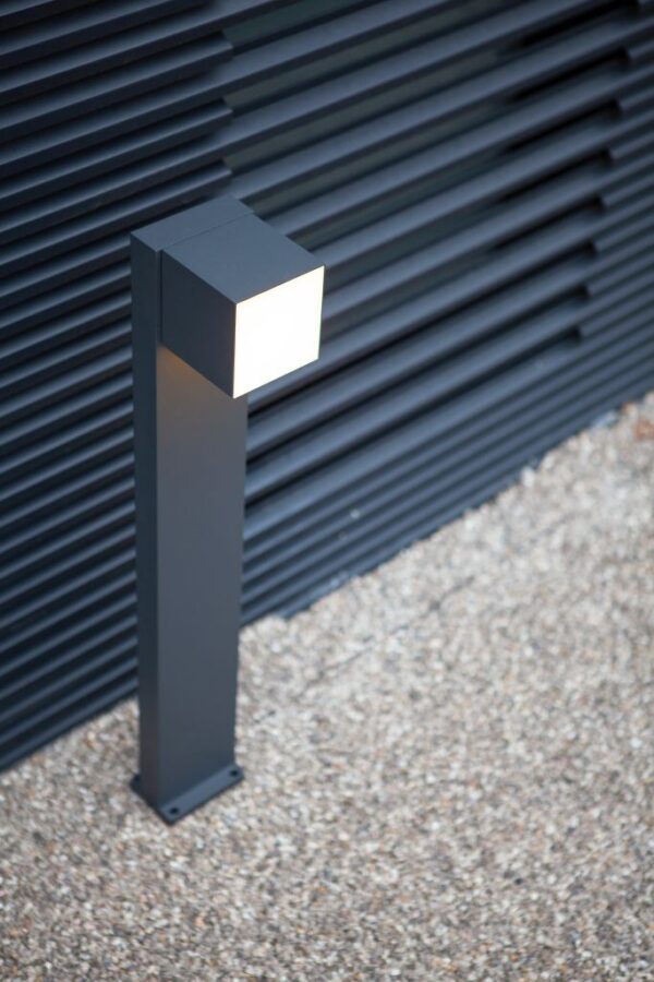 Lutec Cuba Κολωνάκι Κήπου Led Bollard Περιστρεφόμενο Σκούρο Γκρι LED 600lm 3000K IP54 – 7193802118
