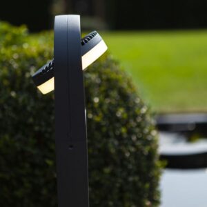 Lutec Fele Φωτιστικό Κολωνάκι Κήπου Σκούρο Γκρι Χρώμα Περιστρεφόμενη Κεφαλή LED 1000lm 3000K IP54 – 7196301118