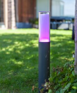 Lutec Dropa Κολωνάκι Κήπου Led Bollard με απομακρυσμένη Λειτουργία Connect Σκούρο Γκρι Χρώμα LED 500lm 2700-6500K&RGB IP44 – 7200501118