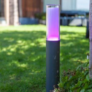 Lutec Dropa Κολωνάκι Κήπου Led Bollard με απομακρυσμένη Λειτουργία Connect Σκούρο Γκρι Χρώμα LED 500lm 2700-6500K&RGB IP44 – 7200501118