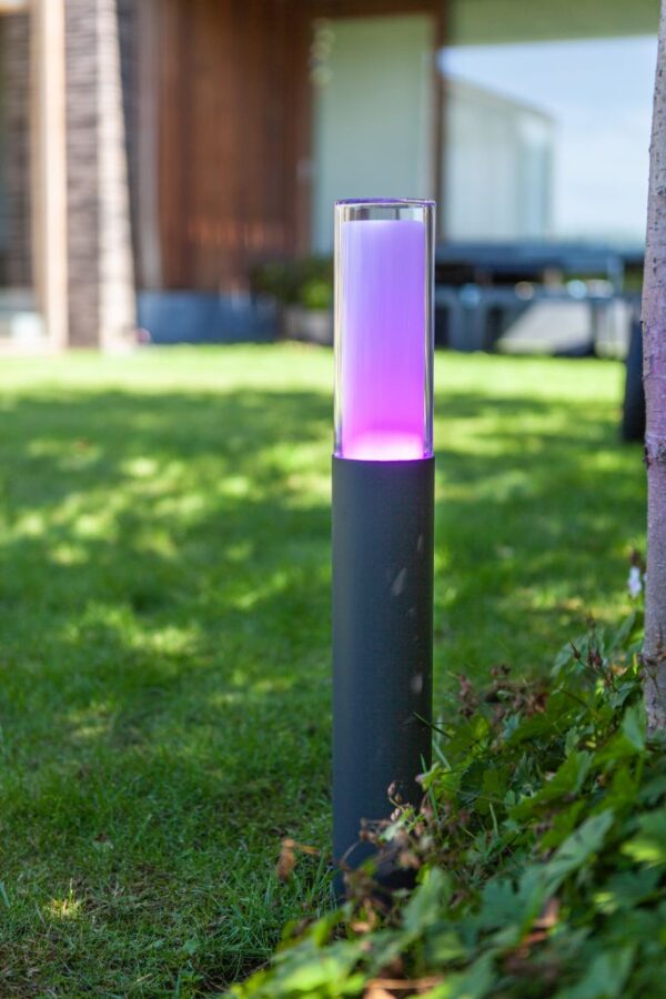 Lutec Dropa Κολωνάκι Κήπου Led Bollard με απομακρυσμένη Λειτουργία Connect Σκούρο Γκρι Χρώμα LED 500lm 2700-6500K&RGB IP44 – 7200501118