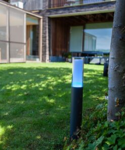 Lutec Dropa Κολωνάκι Κήπου Led Bollard με απομακρυσμένη Λειτουργία Connect Σκούρο Γκρι Χρώμα LED 500lm 2700-6500K&RGB IP44 – 7200501118