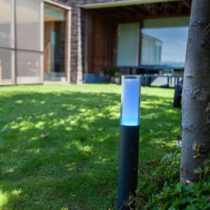 Lutec Dropa Κολωνάκι Κήπου Led Bollard με απομακρυσμένη Λειτουργία Connect Σκούρο Γκρι Χρώμα LED 500lm 2700-6500K&RGB IP44 – 7200501118