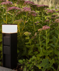 Lutec Mains Φωτιστικό Κολωνάκι Κήπου Μαύρου Χρώματος Χρονοδιακόπτη Σύνδεση Eathering LED Dimmable 600lm 3000K IP44 – 7202201012