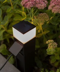 Lutec Mains Φωτιστικό Κολωνάκι Κήπου Μαύρου Χρώματος Χρονοδιακόπτη Σύνδεση Eathering LED Dimmable 600lm 3000K IP44 – 7202201012