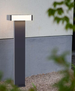 Lutec Conroy Κολωνάκι Κήπου Bollard Σκούρο Γκρι Περιστρεφόμενο LED Dimmable 17,8W 1200lm 3000K IP54 – 7207001118