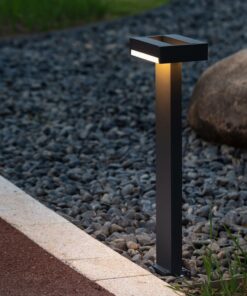 Lutec Conroy Κολωνάκι Κήπου Bollard Σκούρο Γκρι Περιστρεφόμενο LED Dimmable 17,8W 1200lm 3000K IP54 – 7207001118