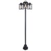 Lutec Kelsey Κολώνα Κήπου Bollard 3xE27 Μαύρο Χρώματος Clear Glass IP44 – 7273606012