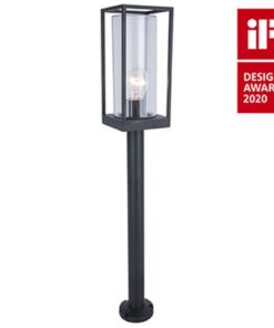 Lutec Flair Φωτιστικό Κολωνάκι Εξωτερικού Χώρου Μαύρου Χρώματος E27 IP44 – 7288801012