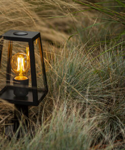 Lutec Fia Φωτιστικό Φαναράκι Εξωτερικού Χώρου Small Post E27 Μαύρο IP44 – 7290901012