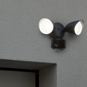 Lutec Draco Επιτοίχιο Φωτιστικό Εξωτερικού Χώρου Με Camera Με Ανιχνευτή Κίνησης με ενδοεπικοινωνία Μαύρο Χρώμα απομακρυσμένη ρύθμιση LED Dimmable 1200lm 5000K IP44 – 7622220012