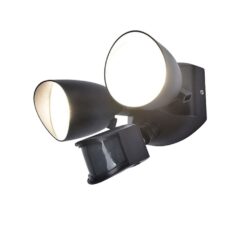 Lutec Shrimp Επιτοίχιο Φωτιστικό Εξωτερικού Χώρου Led Με Ανιχνευτή Κίνησης Μαύρο LED 23,5W 1700lm 4000K IP54 – 7622222012