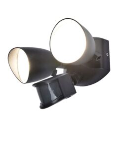 Lutec Shrimp Επιτοίχιο Φωτιστικό Εξωτερικού Χώρου Led Με Ανιχνευτή Κίνησης Μαύρο LED 23,5W 1700lm 4000K IP54 – 7622222012