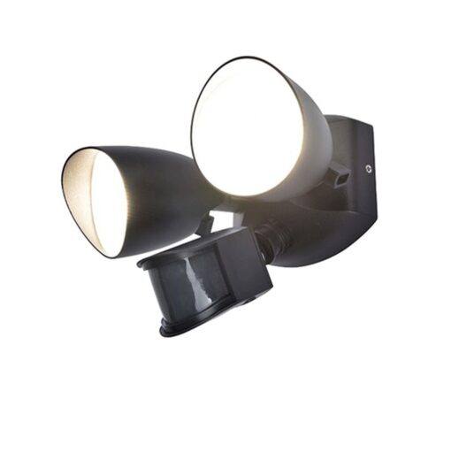 Lutec Shrimp Επιτοίχιο Φωτιστικό Εξωτερικού Χώρου Led Με Ανιχνευτή Κίνησης Μαύρο LED 23,5W 1700lm 4000K IP54  – 7622222012