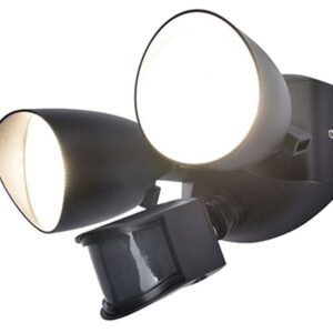 Lutec Shrimp Επιτοίχιο Φωτιστικό Εξωτερικού Χώρου Led Με Ανιχνευτή Κίνησης Μαύρο LED 23,5W 1700lm 4000K IP54  – 7622222012