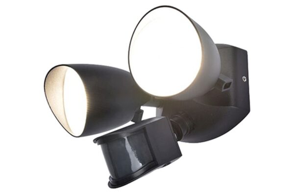 Lutec Shrimp Επιτοίχιο Φωτιστικό Εξωτερικού Χώρου Led Με Ανιχνευτή Κίνησης Μαύρο LED 23,5W 1700lm 4000K IP54  – 7622222012