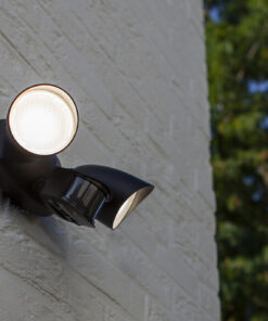 Lutec Shrimp Επιτοίχιο Φωτιστικό Εξωτερικού Χώρου Led Με Ανιχνευτή Κίνησης Μαύρο LED 23,5W 1700lm 4000K IP54 – 7622222012