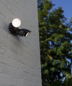 Lutec Shrimp Επιτοίχιο Φωτιστικό Εξωτερικού Χώρου Led Με Ανιχνευτή Κίνησης Μαύρο LED 23,5W 1700lm 4000K IP54 – 7622222012