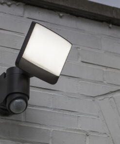 Lutec Sunshine Επιτοίχιος Προβολέας Εξωτερικού Χώρου Με Ανιχνευτή Κίνησης Σκούρου Γκρι Χρώματος LED 1200lm 5000K IP44 – 7625601345