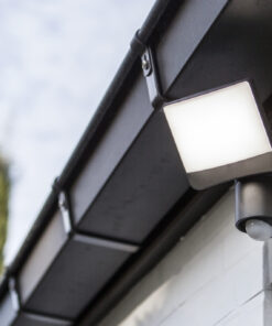 Lutec Sunshine Επιτοίχιο Φωτιστικό Εξωτερικού Χώρου Με Ανιχνευτή Κίνησης Σκούρο Γκρι LED 800lm 5000K IP44 – 7625701345