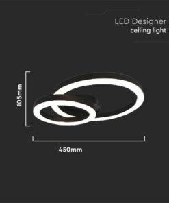 LED φωτιστικό οροφής Designer 20W 3000Κ θερμό λευκό με μαύρο σώμα V-TAC – 7000
