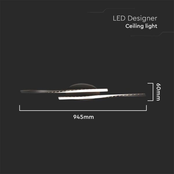 LED Φωτιστικό Οροφής 12W Μαύρο V-TAC 1280lm Θερμό Λευκό 3000K – 7001