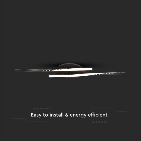 LED Φωτιστικό Οροφής 12W Μαύρο V-TAC 1280lm Θερμό Λευκό 3000K – 7001