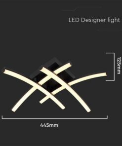 LED φωτιστικό οροφής Designer 24W 3000Κ θερμό λευκό με μαύρο σώμα V-TAC – 7003