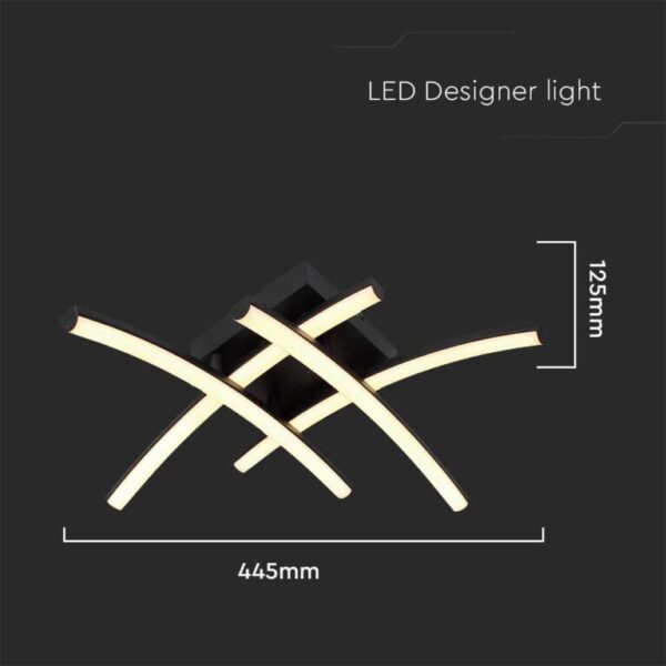 LED φωτιστικό οροφής Designer 24W 3000Κ θερμό λευκό με μαύρο σώμα V-TAC – 7003
