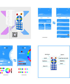 GloboStar® 70038 Ασύρματος LED Dream-Color Magic Digital RGBW Dual Controller Bluetooth με Χειριστήριο RF 16 Keys για LED Digital RGBW Προϊόντα 5v – 12v – 24v 2048 IC