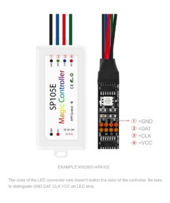 GloboStar® 70039 SP105E Ασύρματος WiFi LED FULL COLOR Magic Digital Pixel Controller iOS/Android Bluetooth για LED Digital Πολύχρωμα και Μονόχρωμα Προϊόντα DC 5-24V 1 x 2048 IC Max