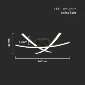 LED Φωτιστικό Οροφής 20W Μαύρο V-TAC 2130lm Θερμό Λευκό 3000K – 7005