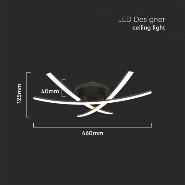 LED Φωτιστικό Οροφής 20W Μαύρο V-TAC 2130lm Θερμό Λευκό 3000K – 7005