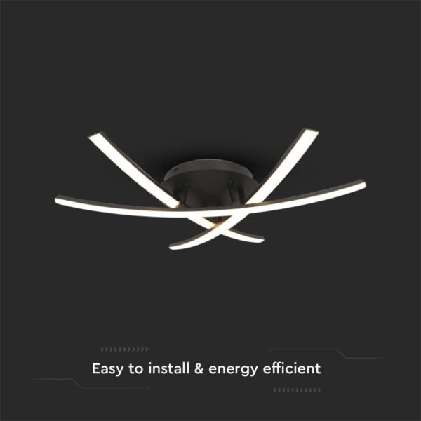 LED Φωτιστικό Οροφής 20W Μαύρο V-TAC 2130lm Θερμό Λευκό 3000K – 7005