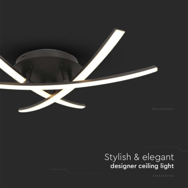 LED Φωτιστικό Οροφής 20W Μαύρο V-TAC 2130lm Θερμό Λευκό 3000K – 7005