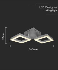 LED φωτιστικό οροφής Designer 16W 3000Κ θερμό λευκό με γκρι σώμα V-TAC – 7006