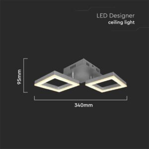 LED φωτιστικό οροφής Designer 16W 3000Κ θερμό λευκό με γκρι σώμα V-TAC – 7006