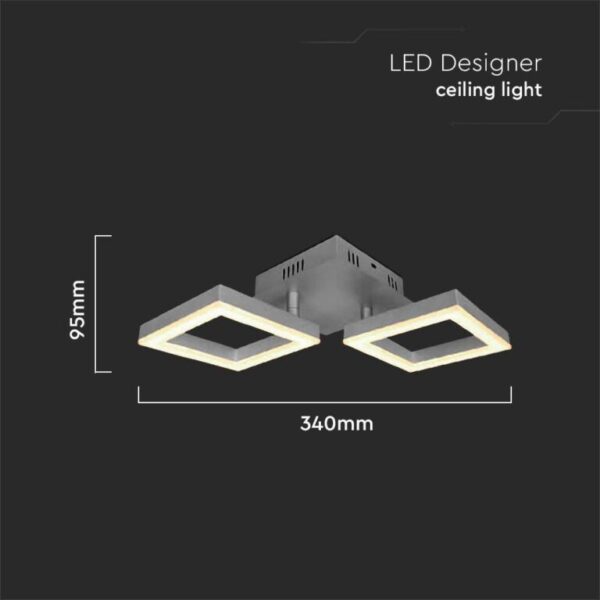 LED φωτιστικό οροφής Designer 16W 3000Κ θερμό λευκό με γκρι σώμα V-TAC – 7006