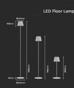 LED Επαναφορτιζόμενο Φωτιστικό Δαπέδου/Τραπεζιού Λευκό με Ρύθμιση Ύψους 4W V-TAC IP54 Θερμό Λευκό 3000K – 7007