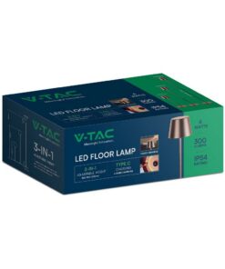 LED Επαναφορτιζόμενο Φωτιστικό Δαπέδου/Τραπεζιού Corten με Ρύθμιση Ύψους 4W V-TAC IP54 Θερμό Λευκό 3000K – 7008