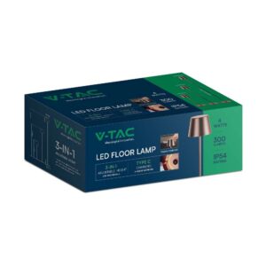 LED Επαναφορτιζόμενο Φωτιστικό Δαπέδου/Τραπεζιού Corten με Ρύθμιση Ύψους  4W V-TAC IP54 Θερμό Λευκό 3000K – 7008