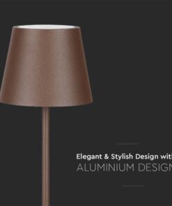 LED Επαναφορτιζόμενο Φωτιστικό Δαπέδου/Τραπεζιού Corten με Ρύθμιση Ύψους 4W V-TAC IP54 Θερμό Λευκό 3000K – 7008