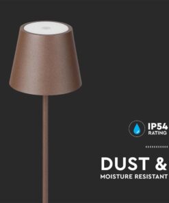 LED Επαναφορτιζόμενο Φωτιστικό Δαπέδου/Τραπεζιού Corten με Ρύθμιση Ύψους 4W V-TAC IP54 Θερμό Λευκό 3000K – 7008