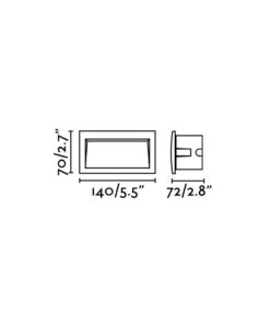 Faro Barcelona SEDNA RCT Χωνευτό Φωτιστικό Τοίχου, Αδιάβροχο, Σκούρου Γκρι Χρώματος, LED 3W 3000K, IP65 – 70147